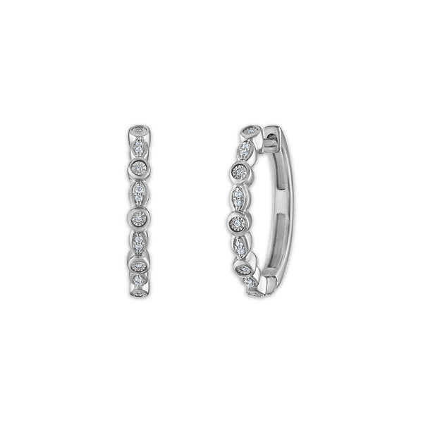 White Diamond Fashion Earrings in 925 Silver