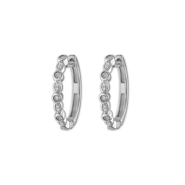 White Diamond Fashion Earrings in 925 Silver
