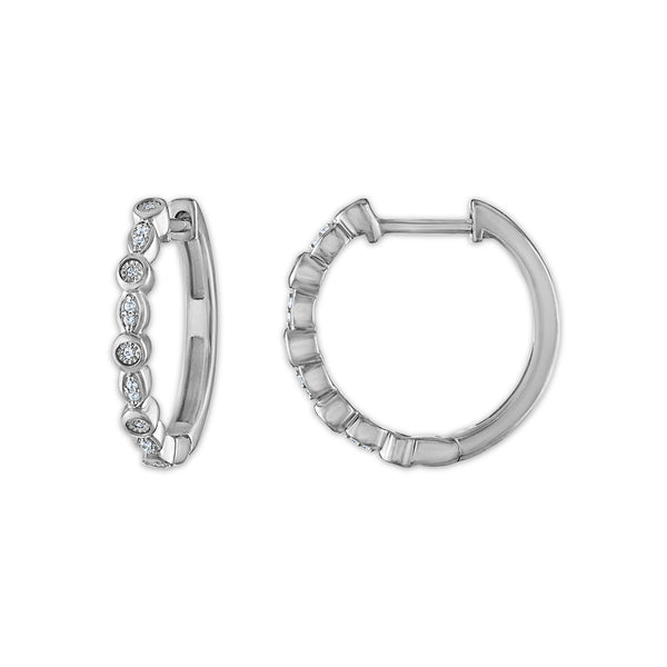 White Diamond Fashion Earrings in 925 Silver