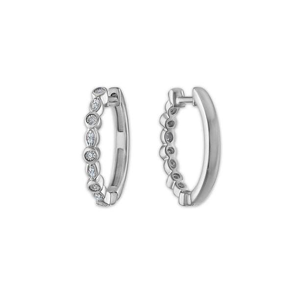 White Diamond Fashion Earrings in 925 Silver