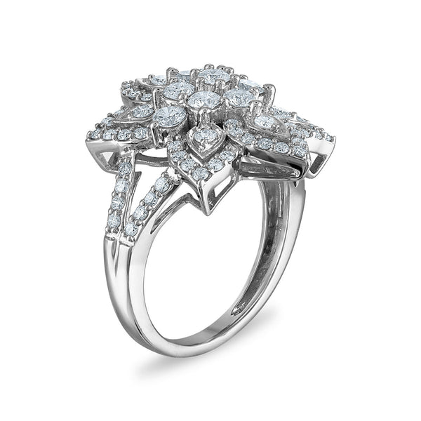 Red Hot Deal  1/2 CTW Natural Diamond Ring in 10KT White Gold