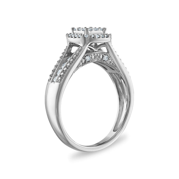 Red Hot Deal  1/2 CTW Natural Diamond Engagement Ring in 10KT White Gold