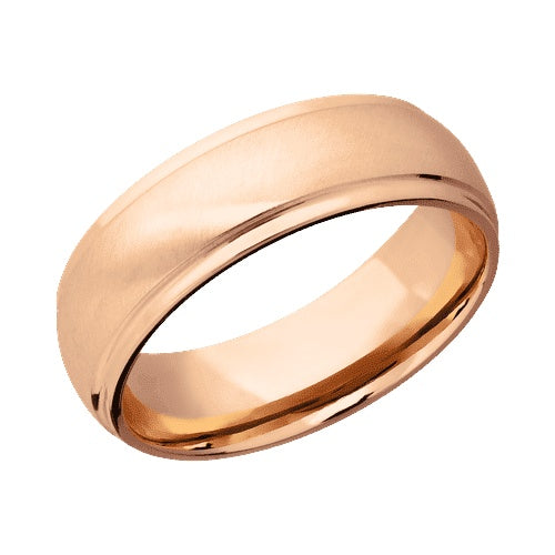 Lashbrook 14KT Rose Gold Band with Angled Satin Polished Finish