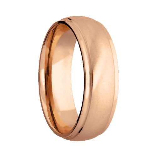 Lashbrook 14KT Rose Gold Band with Angled Satin Polished Finish