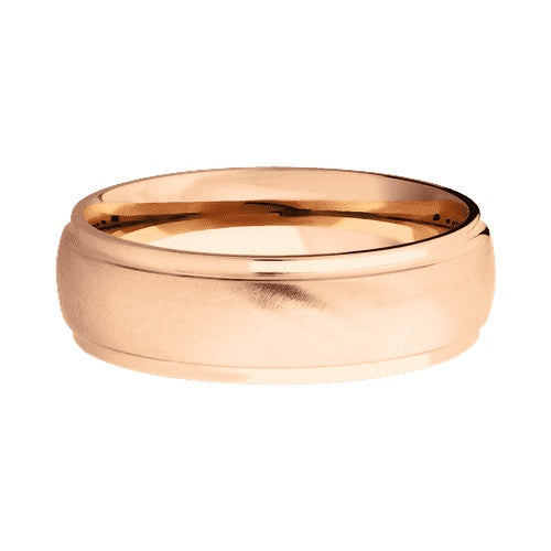 Lashbrook 14KT Rose Gold Band with Angled Satin Polished Finish