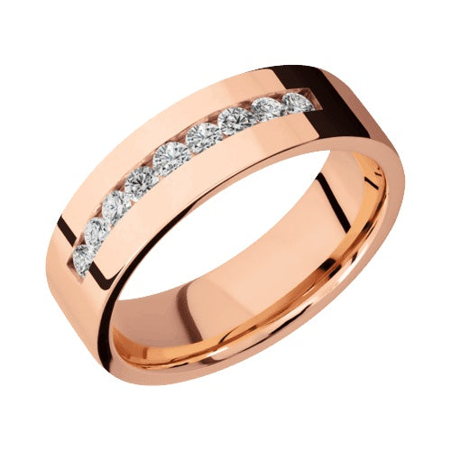 Lashbrook 10KT White Gold Satin Polished Finish Band with 0.45 CTW Lab Grown Diamonds