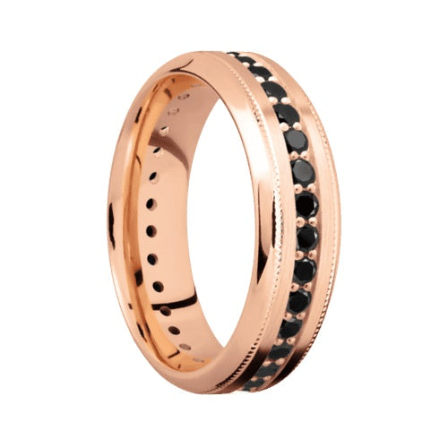 Lashbrook 14KT Rose Gold Satin Polished Finish Band with 1.02 CTW Natural Black Diamonds