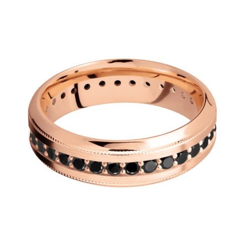 Lashbrook 14KT Rose Gold Satin Polished Finish Band with 1.02 CTW Natural Black Diamonds