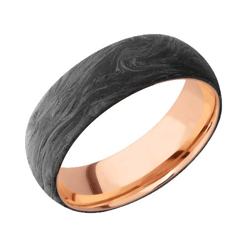 Lashbrook Forged Carbon Fiber Band with None Finish and 14KT Rose Gold