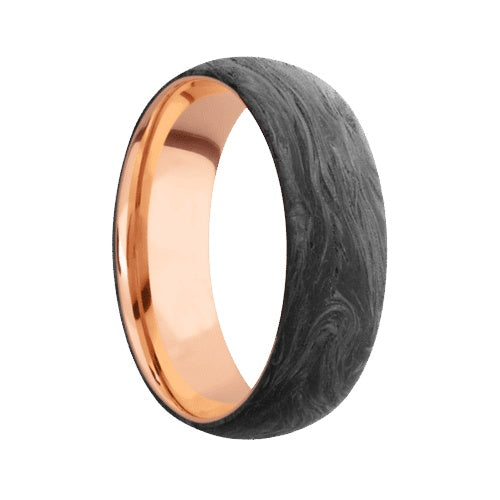 Lashbrook Forged Carbon Fiber Band with None Finish and 14KT Rose Gold