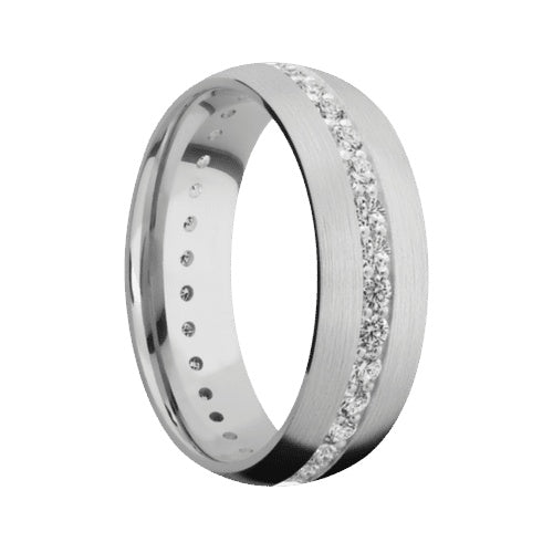 Lashbrook 10KT White Gold Satin Polished Finish Band with 1.02 CTW Lab Grown Diamonds