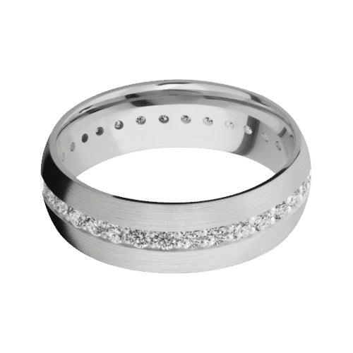 Lashbrook 10KT White Gold Satin Polished Finish Band with 1.02 CTW Lab Grown Diamonds