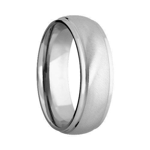 Lashbrook 10KT White Gold Band with Angled Satin Polished Finish