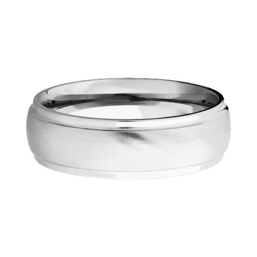 Lashbrook 10KT White Gold Band with Angled Satin Polished Finish