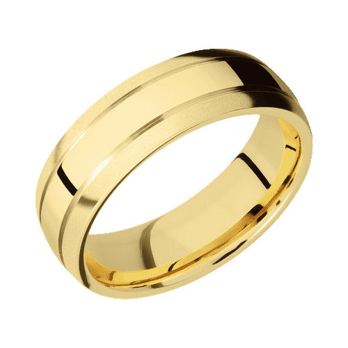 Lashbrook 10KT Yellow Gold Band with Polish Bead Finish