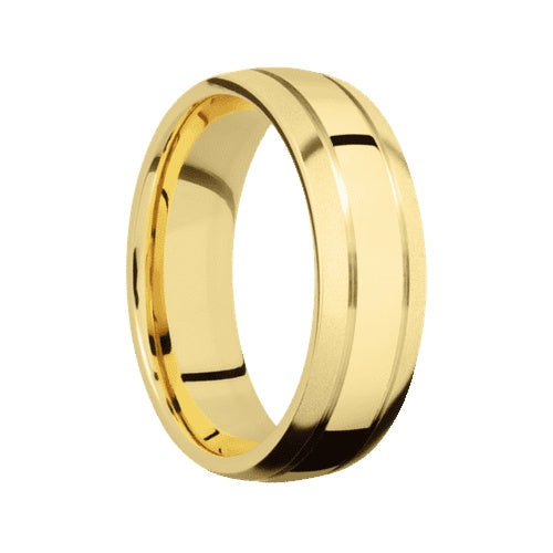 Lashbrook 10KT Yellow Gold Band with Polish Bead Finish