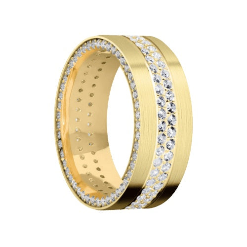 Lashbrook 10KT Yellow Gold Satin Finish Band with 2.31 CTW Lab Grown Diamonds