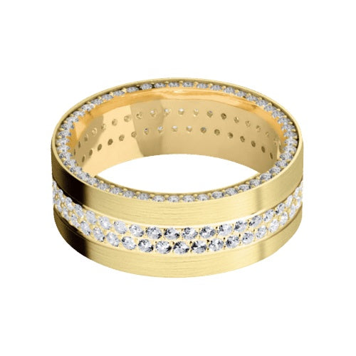 Lashbrook 10KT Yellow Gold Satin Finish Band with 2.31 CTW Lab Grown Diamonds