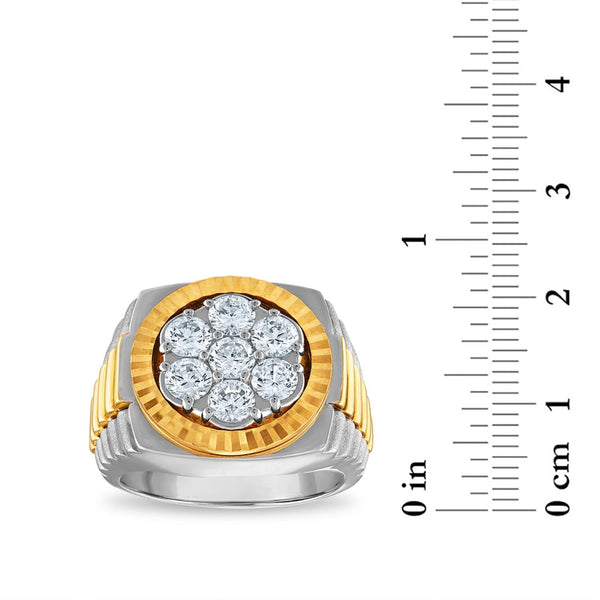 Signature 2 CTW Natural Diamond Rolex-look Ring in 14KT White and Yellow Gold