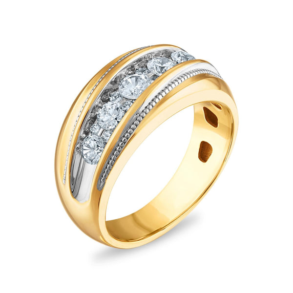 Signature 1 CTW Natural Diamond Wedding Ring in 14KT Yellow Gold