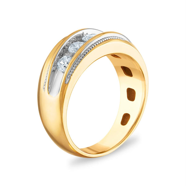 Signature 1 CTW Natural Diamond Wedding Ring in 14KT Yellow Gold