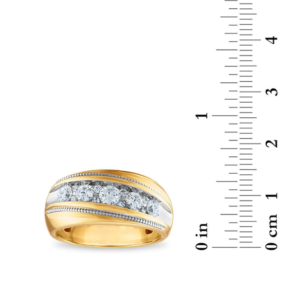 Signature 1 CTW Natural Diamond Wedding Ring in 14KT Yellow Gold