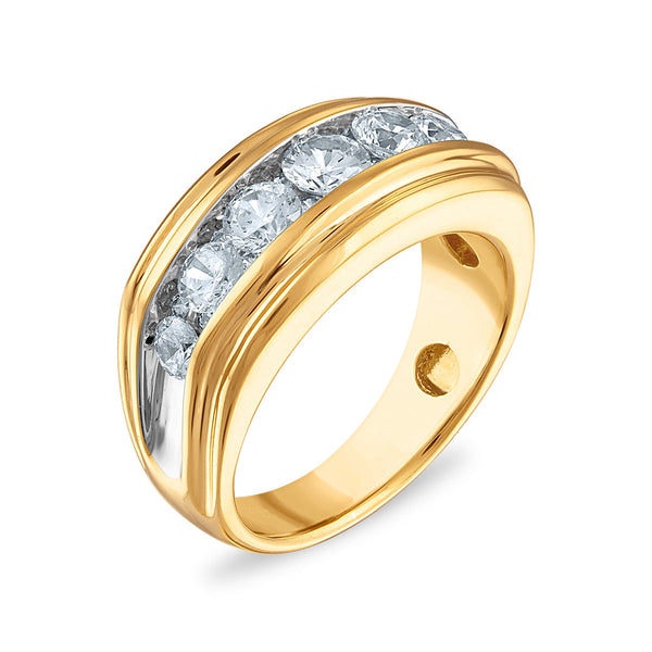 Signature 2 CTW Natural Diamond Wedding Ring in 14KT Yellow Gold