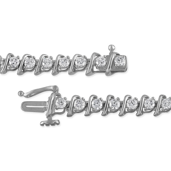 Signature EcoLove 3 CTW Diamond 7-inch Tennis Bracelet in 14KT White Gold