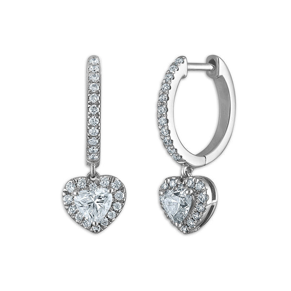 White Diamond Drop / Dangle Earrings in 14KT Gold