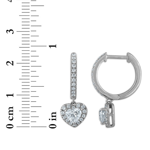 White Diamond Drop / Dangle Earrings in 14KT Gold