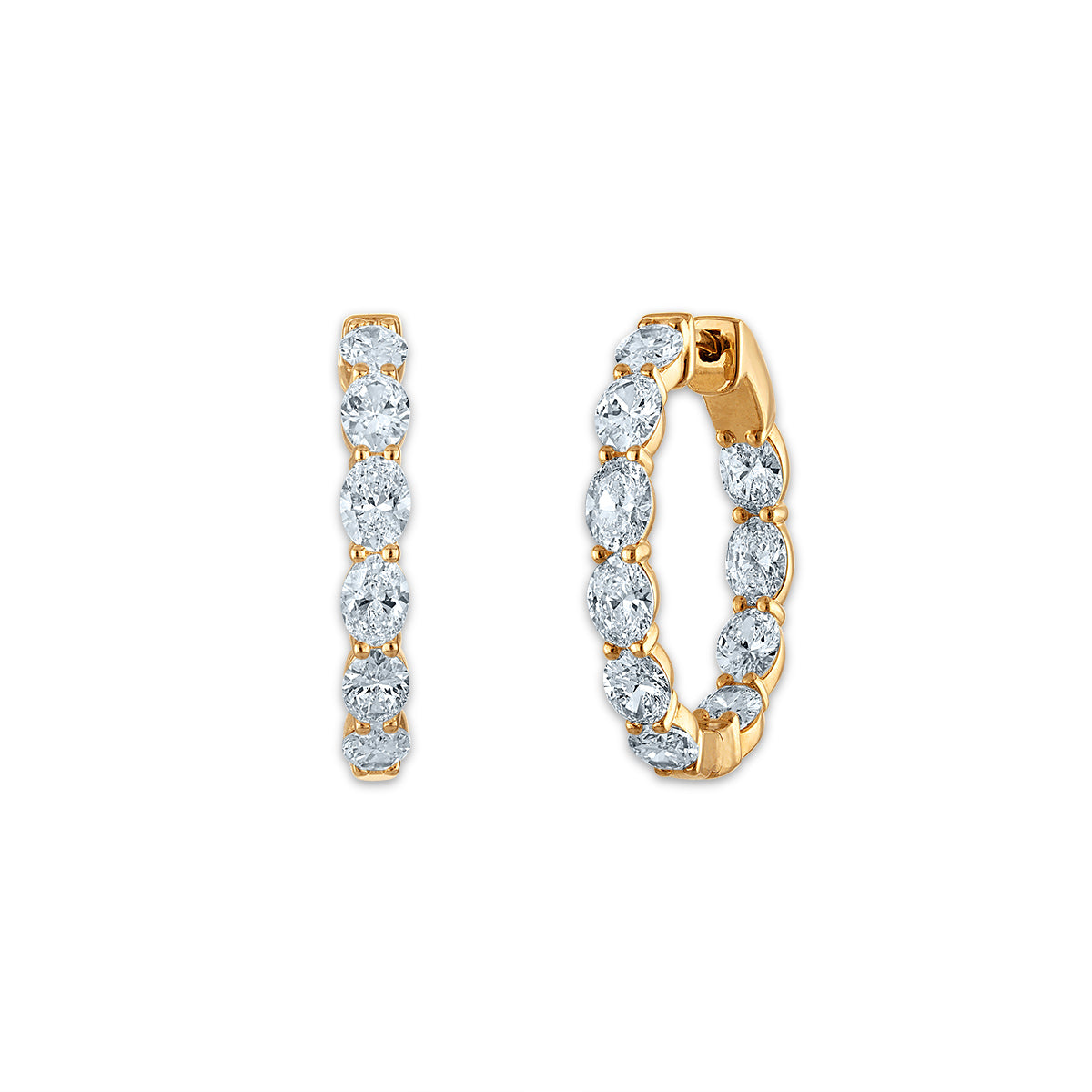 Signature EcoLove 4 CTW Lab Grown Diamond Hoop Earrings in 14KT Yellow Gold