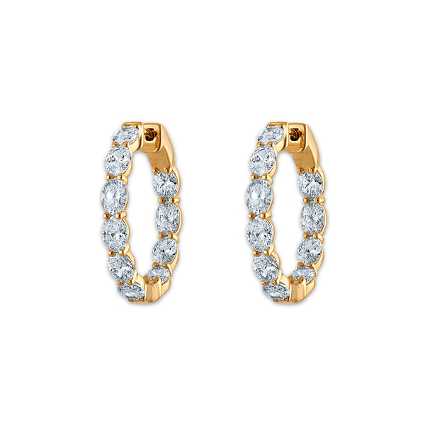 Signature EcoLove 4 CTW Lab Grown Diamond Hoop Earrings in 14KT Yellow Gold