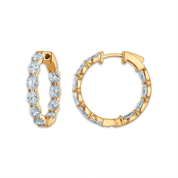 Signature EcoLove 4 CTW Lab Grown Diamond Hoop Earrings in 14KT Yellow Gold