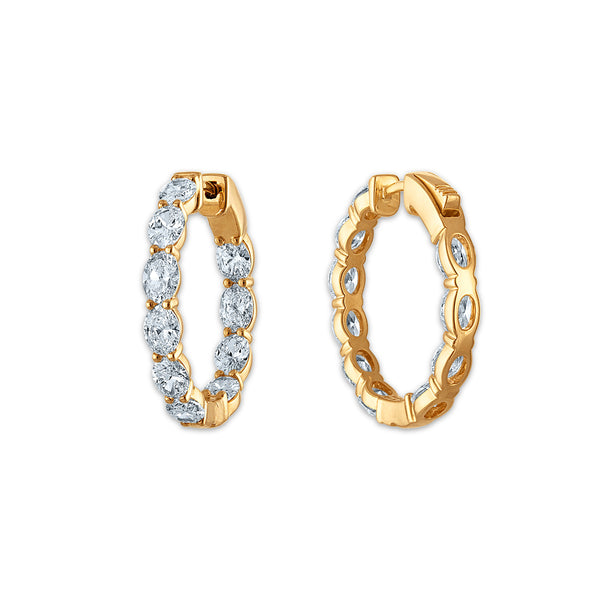 Signature EcoLove 4 CTW Lab Grown Diamond Hoop Earrings in 14KT Yellow Gold