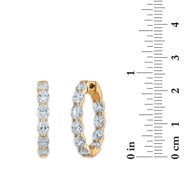 Signature EcoLove 4 CTW Lab Grown Diamond Hoop Earrings in 14KT Yellow Gold
