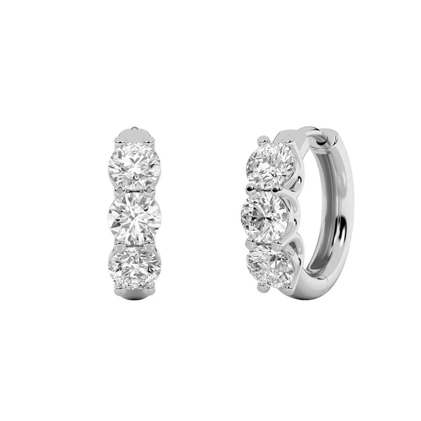 Signature EcoLove 2 CTW Lab Grown Diamond Hoop Earrings in 14KT White Gold