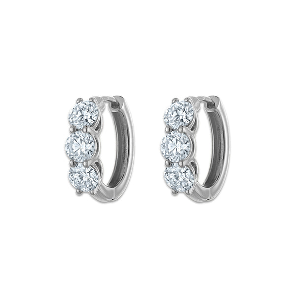 Signature EcoLove 2 CTW Lab Grown Diamond Hoop Earrings in 14KT White Gold