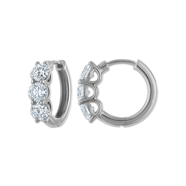 Signature EcoLove 2 CTW Lab Grown Diamond Hoop Earrings in 14KT White Gold