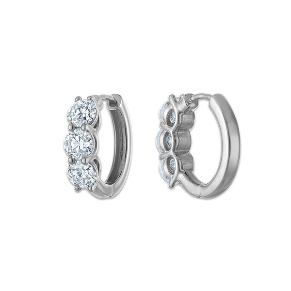 Signature EcoLove 2 CTW Lab Grown Diamond Hoop Earrings in 14KT White Gold