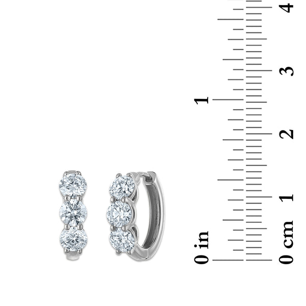 Signature EcoLove 2 CTW Lab Grown Diamond Hoop Earrings in 14KT White Gold