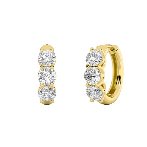 Signature EcoLove 2 CTW Lab Grown Diamond Hoop Earrings in 14KT Yellow Gold
