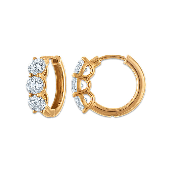 Signature EcoLove 2 CTW Lab Grown Diamond Hoop Earrings in 14KT Yellow Gold