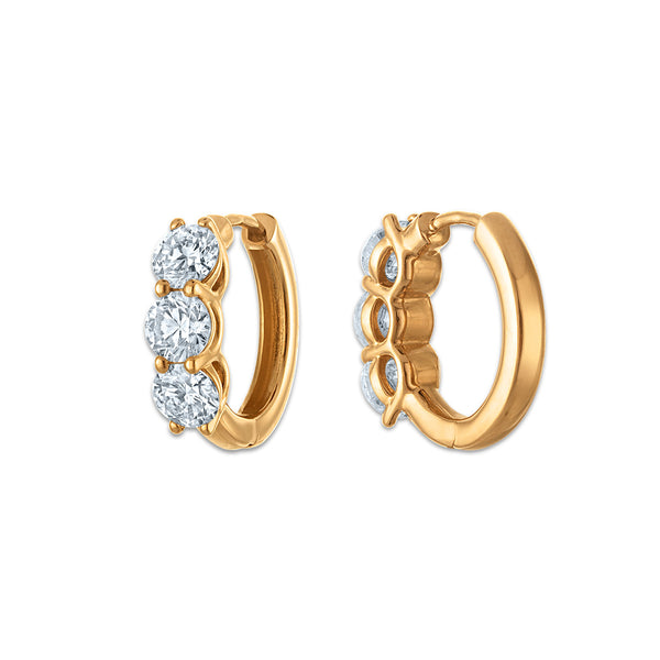 Signature EcoLove 2 CTW Lab Grown Diamond Hoop Earrings in 14KT Yellow Gold