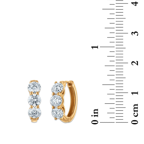 Signature EcoLove 2 CTW Lab Grown Diamond Hoop Earrings in 14KT Yellow Gold