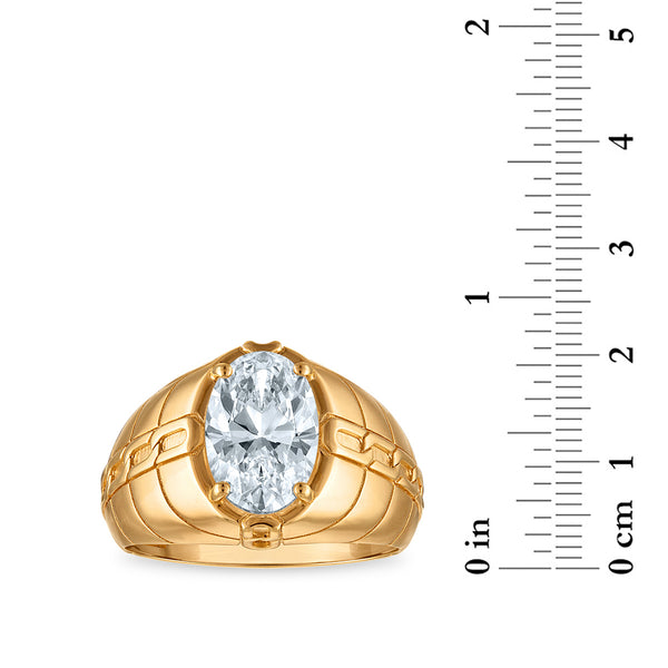 Signature EcoLove 3 CTW Oval Lab Grown Diamond Solitaire Ring in 14KT Yellow Gold