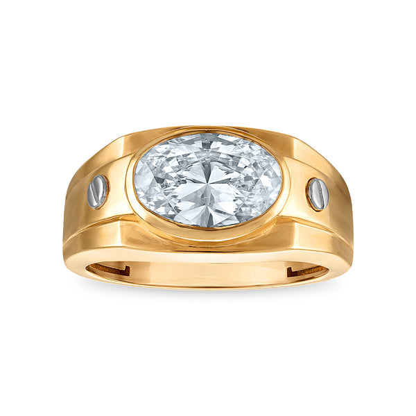 White Diamond Solitaire Ring in 14KT Gold