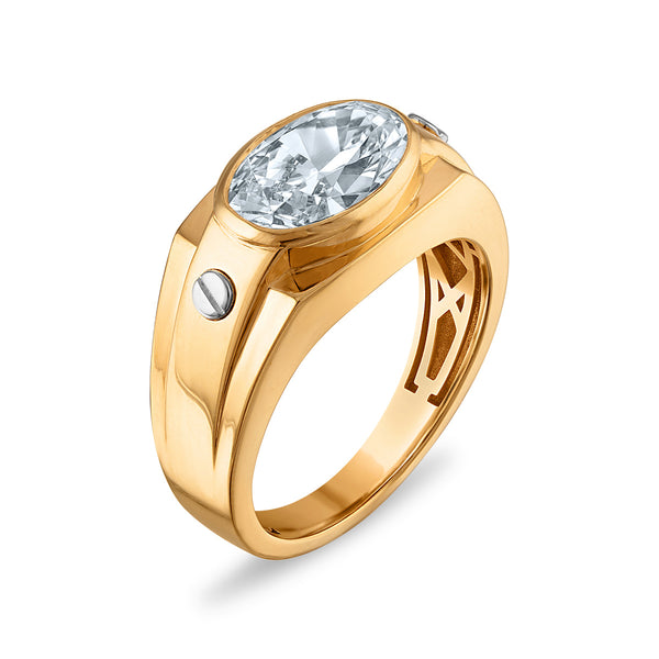 White Diamond Solitaire Ring in 14KT Gold