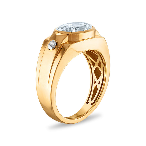 White Diamond Solitaire Ring in 14KT Gold