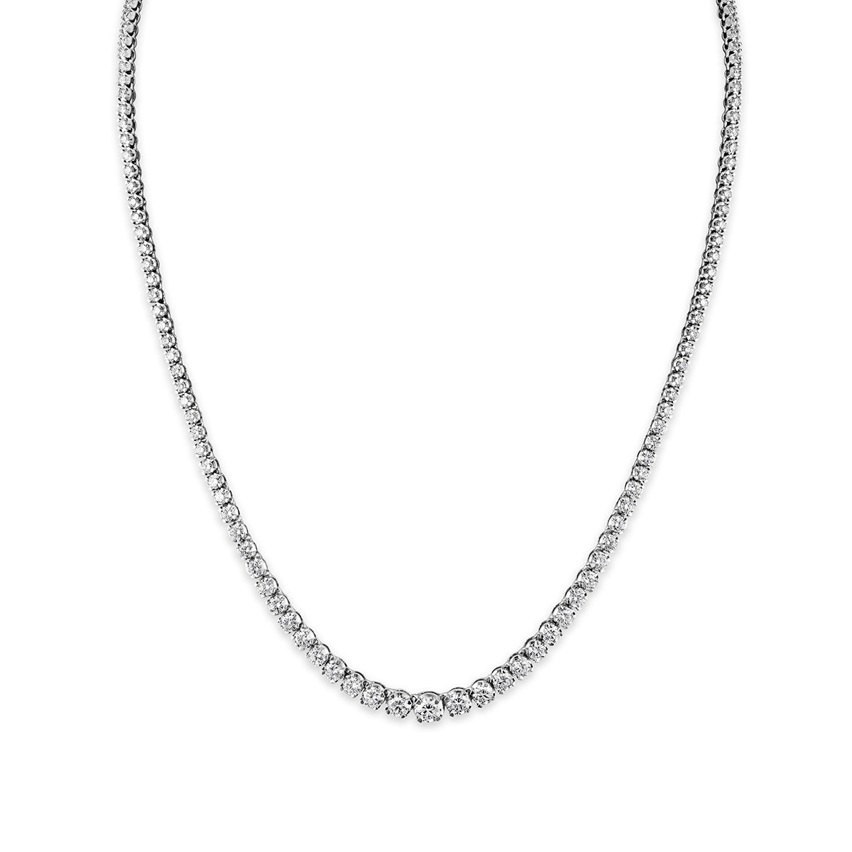 【BLACKPURPLE】Arthur Two-Line Tennis Black Silver Necklace 1/2 CT TW Black Diamond Tennis Necklace in Sterling Silver
