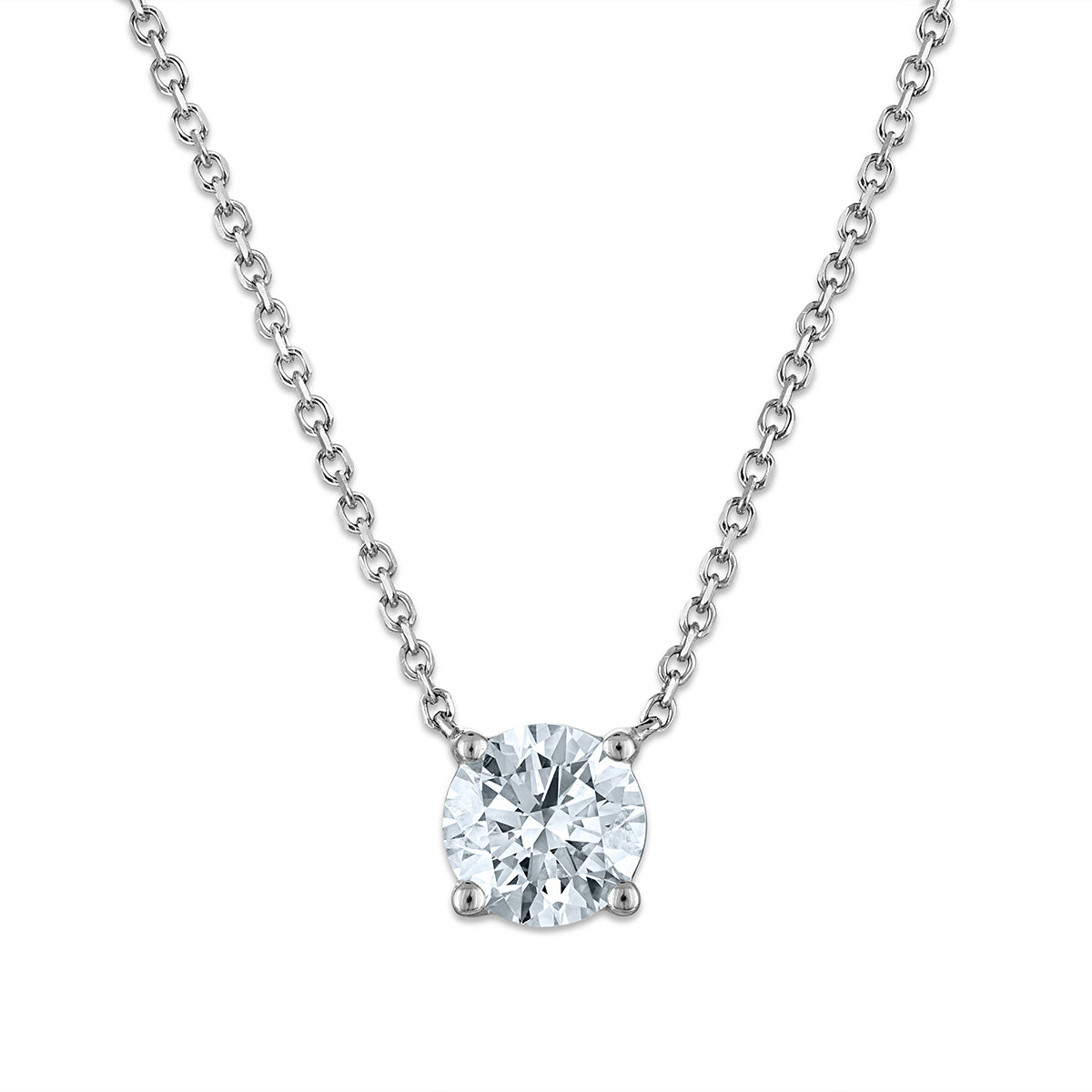 Signature EcoLove 1 CT Lab Grown Diamond Solitaire Necklace in 14KT White Gold
